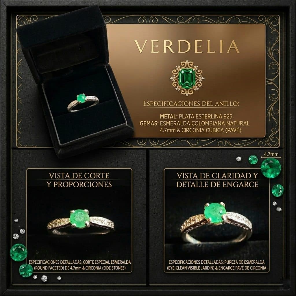 Anillo "Luz Suprema": Esmeralda Natural y Plata 925 con Brillo Lateral 💚💍