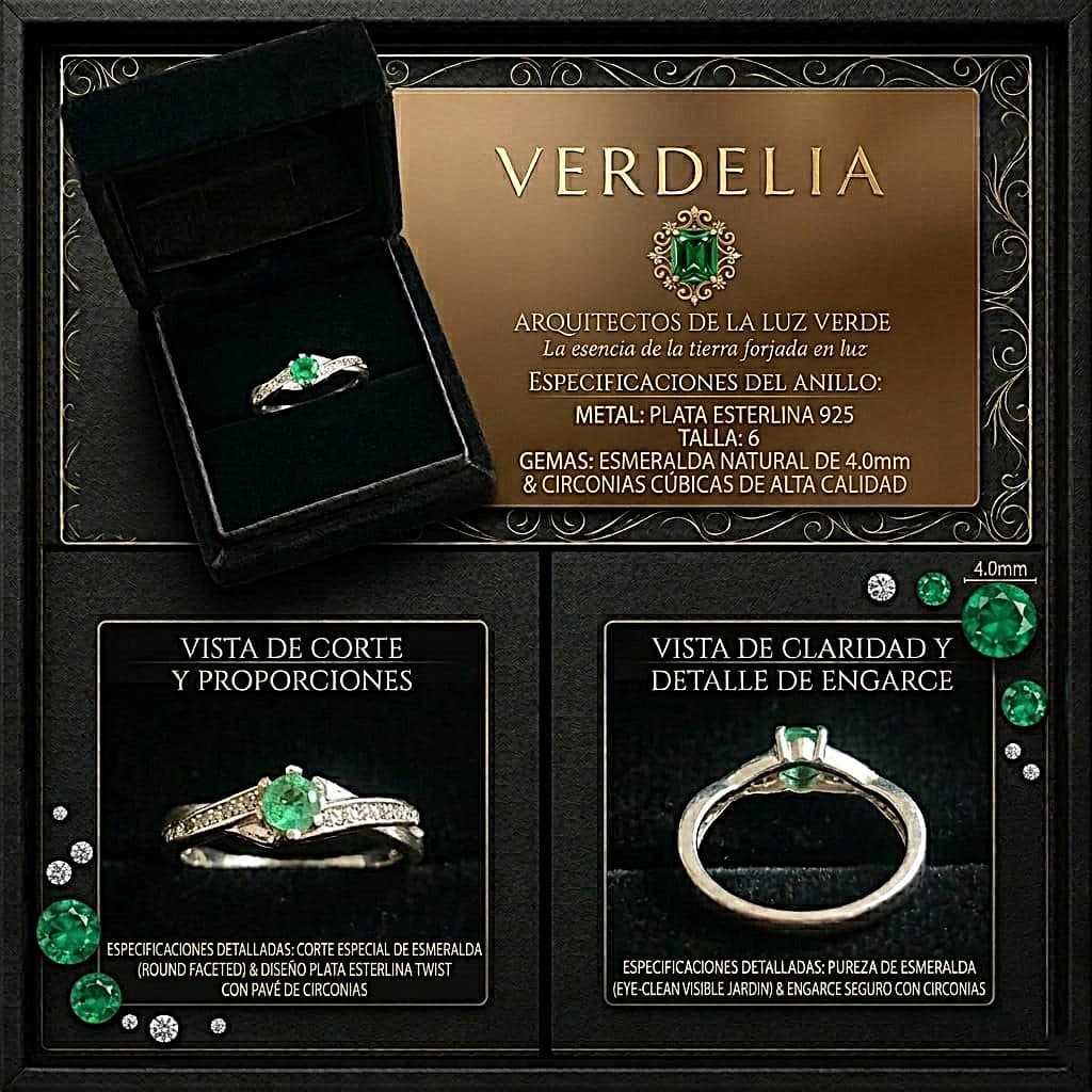 Anillo "Luz Entrelazada": Esmeralda Natural y Pavé de Brillo en Plata Ley 925 💚💍