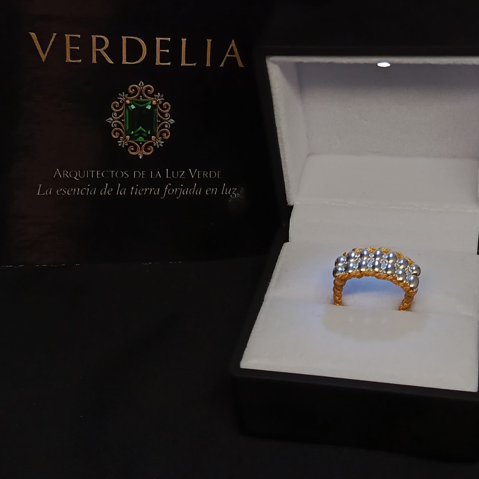 Anillo Tejido 'Tejido Dorado & Plata 925' - Banda Ancha